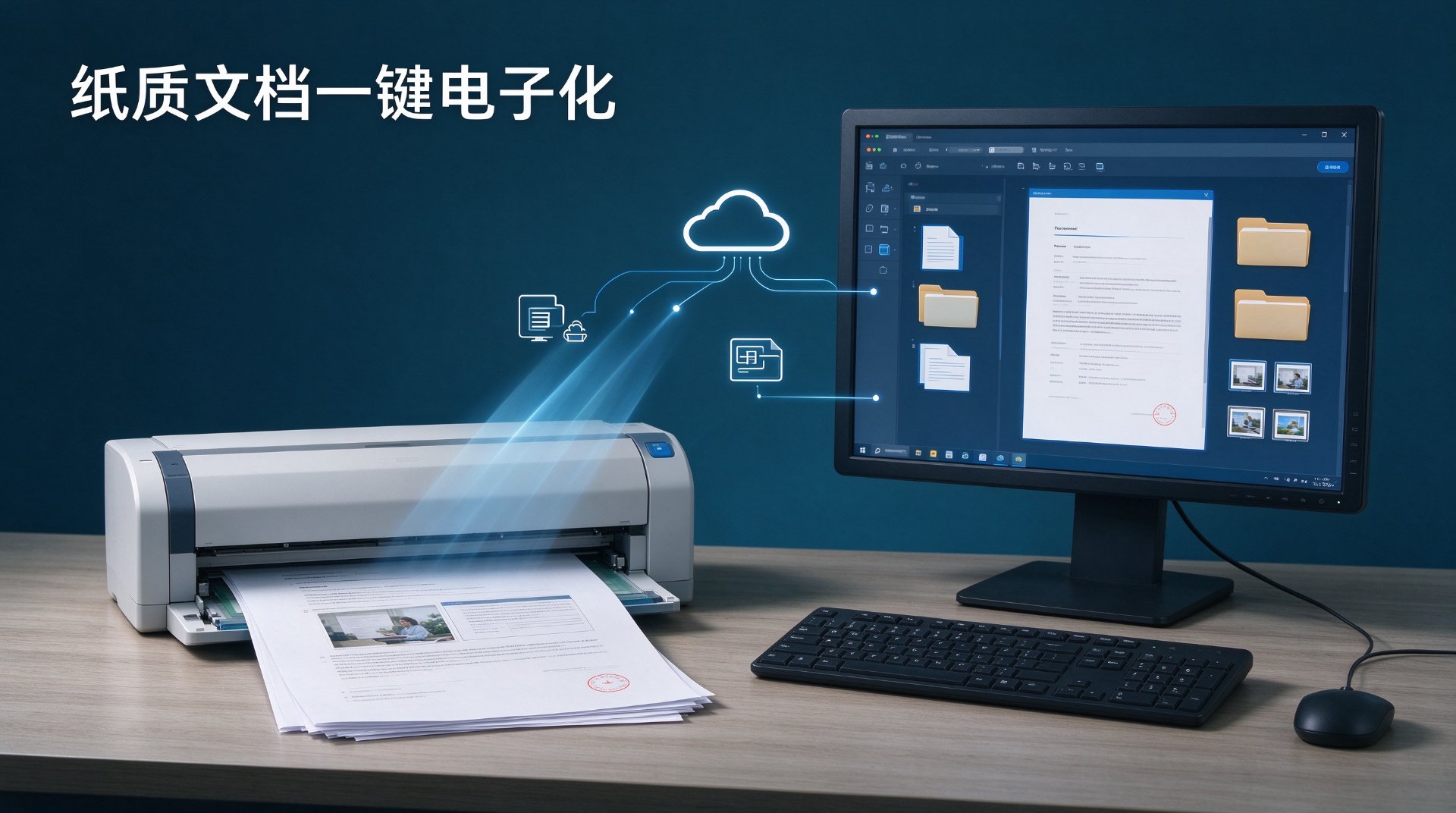 纸质文档一键电子化